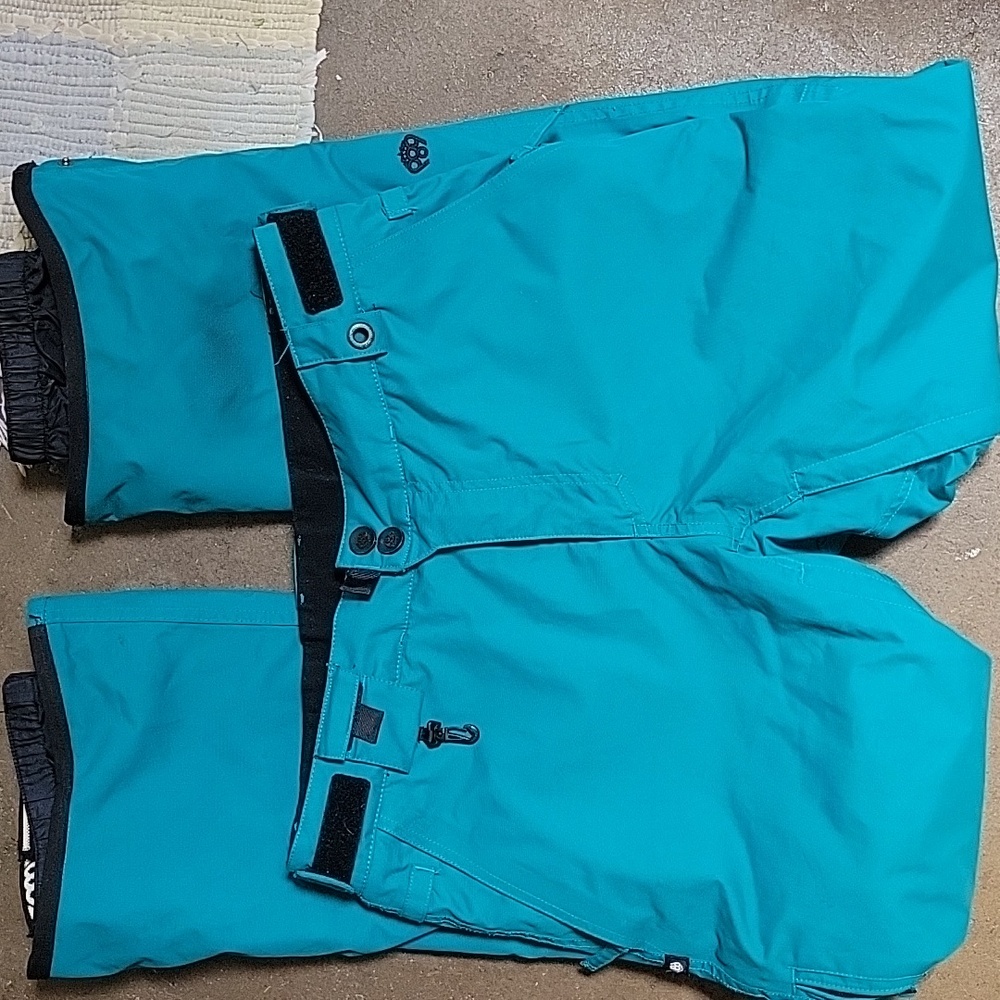 686 Teal and Black Snow Pants Mens Medium With Removable Inner Pants